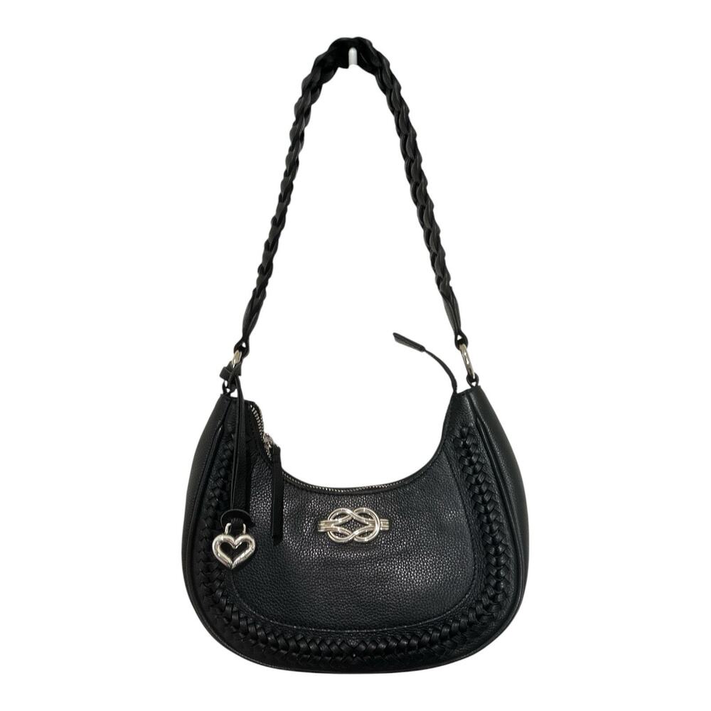 Brighton Black Leather Finn Convertible Shoulderbag Interlok Harmony Hobo (EUC)